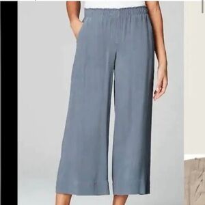 NWT J. Jill Pure‎ Jill Provincial Blue Wide Leg Elastic Waist Cropped Pants M
